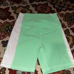 Mint Wilo Green and White Women's Bike Shorts